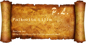 Palkovits Lilla névjegykártya